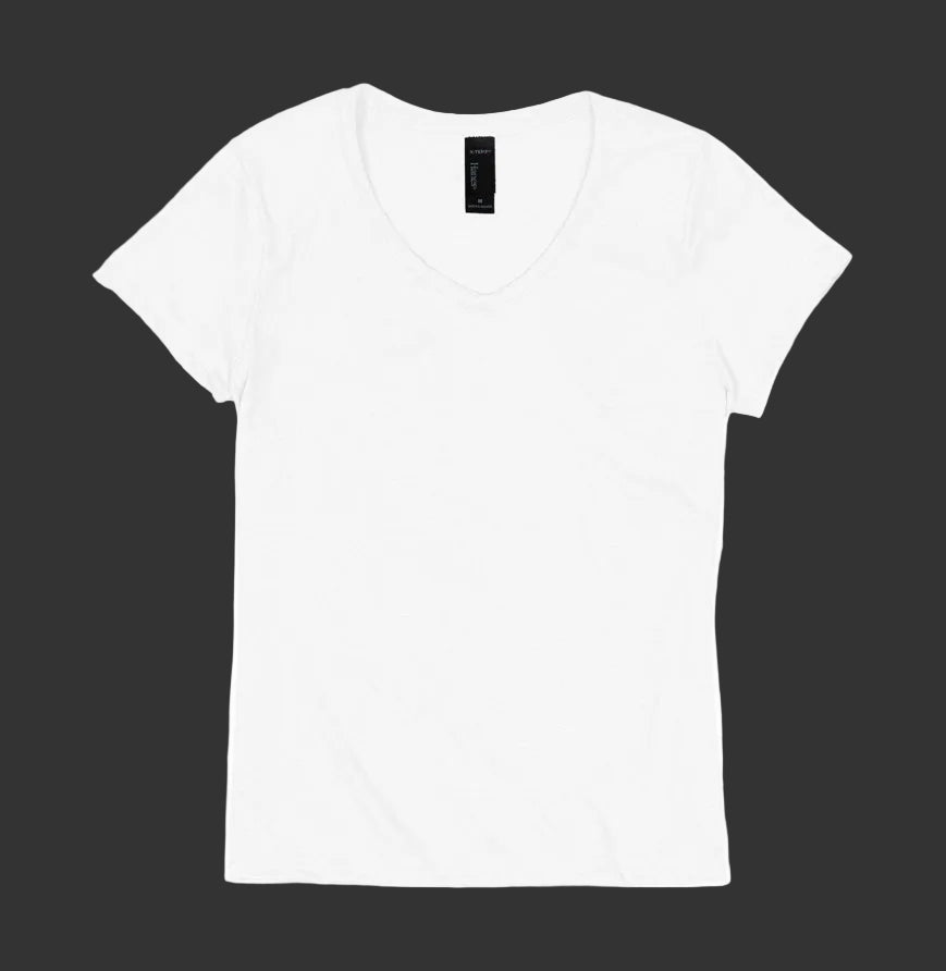 V NECK TEE WHITE
