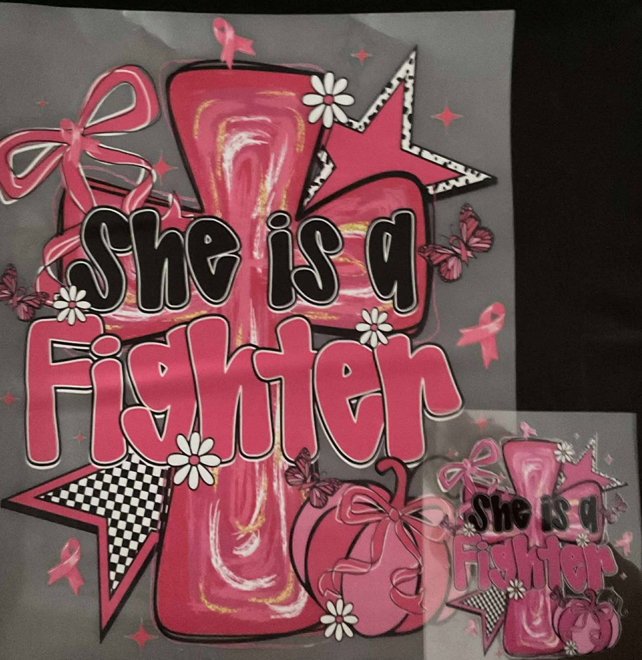 SHE IS A FIGHTER TEE AND CUP DESIGN