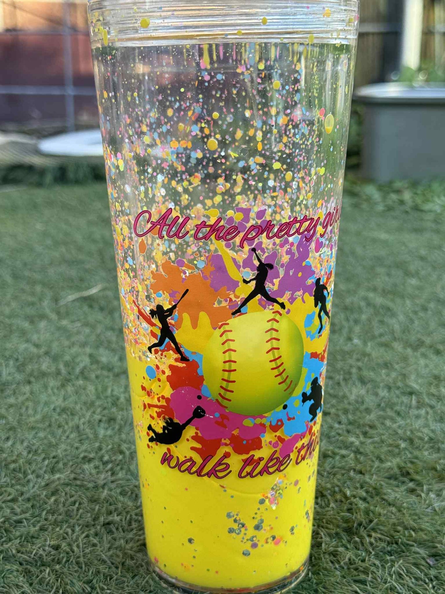 24OZ SOFTBALL SNOWGLOBE CUP