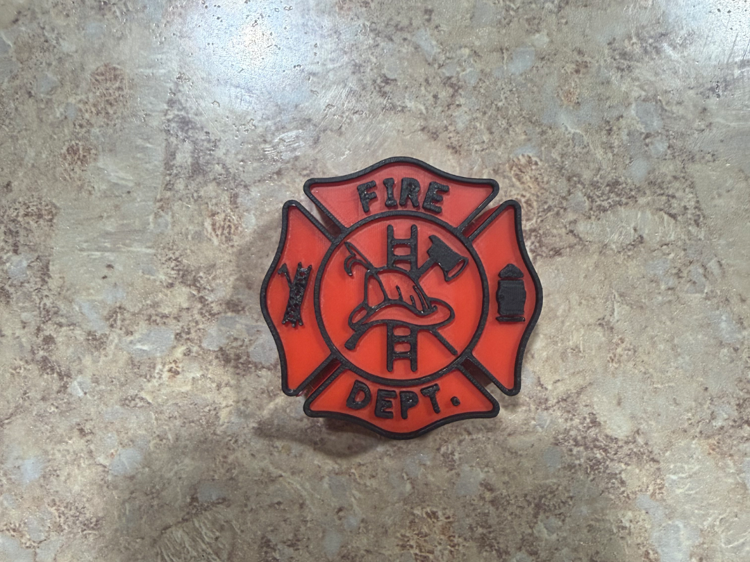 Fire Dept straw topper