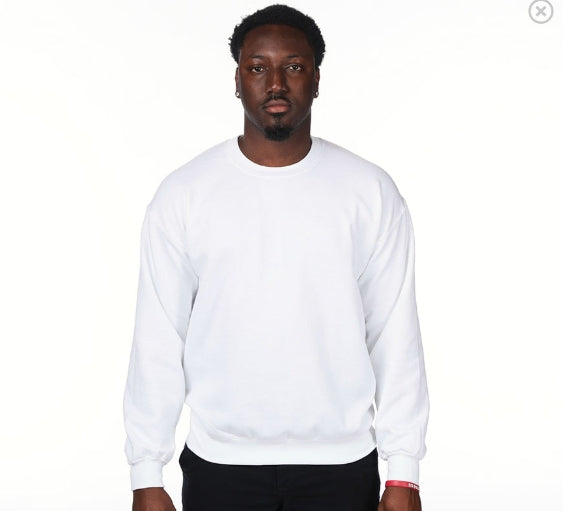 Adult Heavy Blend Adult 8 oz 5050 Fleece Crew white