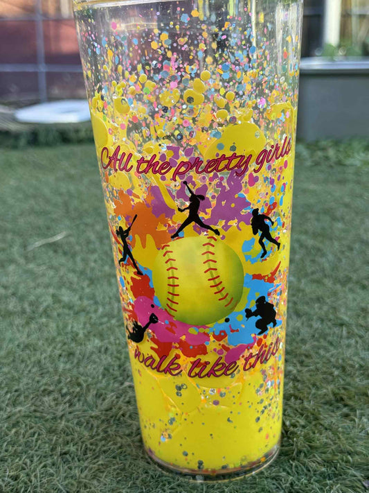 24OZ SOFTBALL SNOWGLOBE CUP